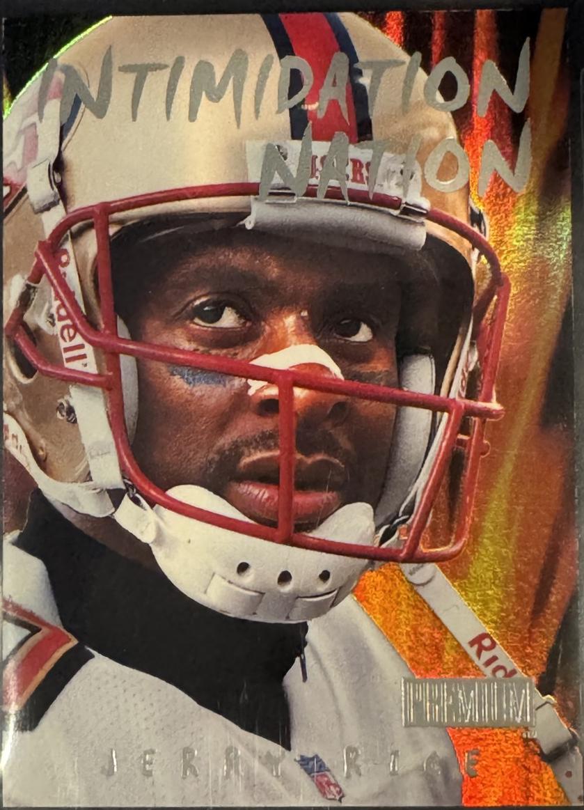 Jerry Rice #6 Football Cards 1998 Skybox Premium Intimidation Nation