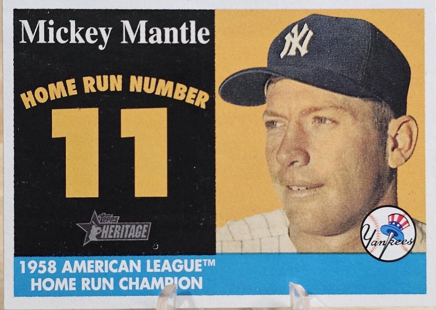 Mickey Mantle #MHRC11 Baseball Cards 2007 Topps Heritage 1958 Home Run Champion