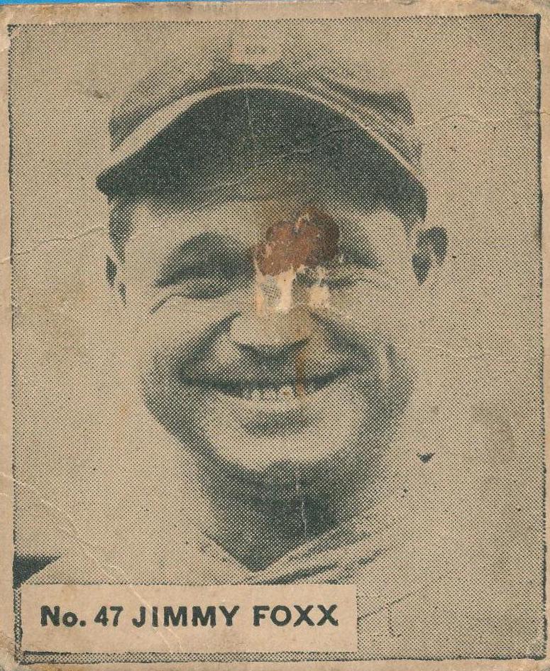 Jimmy Foxx #47 Baseball Cards 1936 World Wide Gum