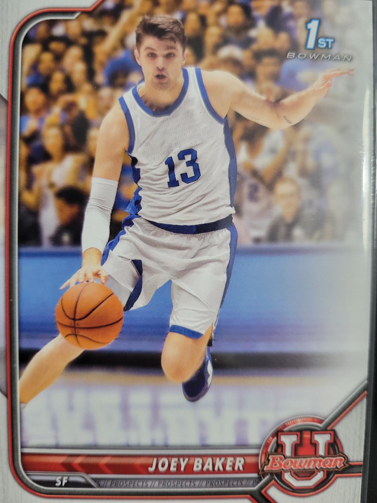 Joey Baker #54 Basketball Cards 2021 Bowman University