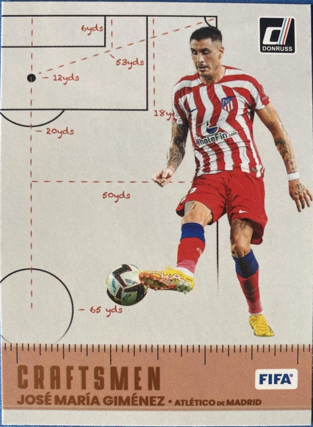 Jose Maria Gimenez #3 Soccer Cards 2022 Panini Donruss Craftsmen