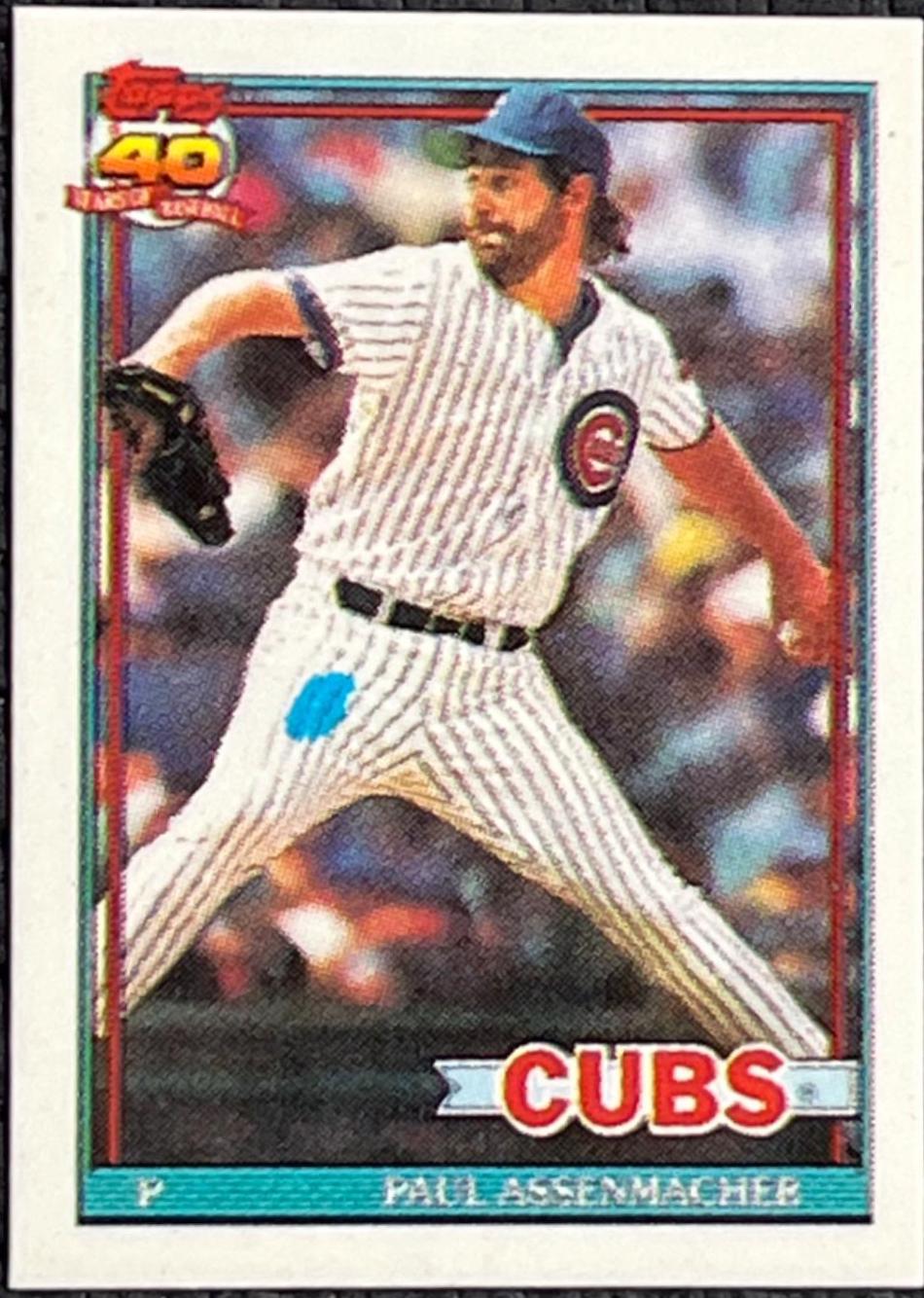 Paul Assenmacher #12 Baseball Cards 1991 Topps Micro