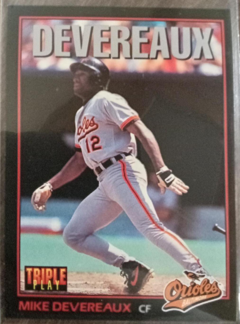 Mike Devereaux #34 Baseball Cards 1993 Panini Donruss Triple Play