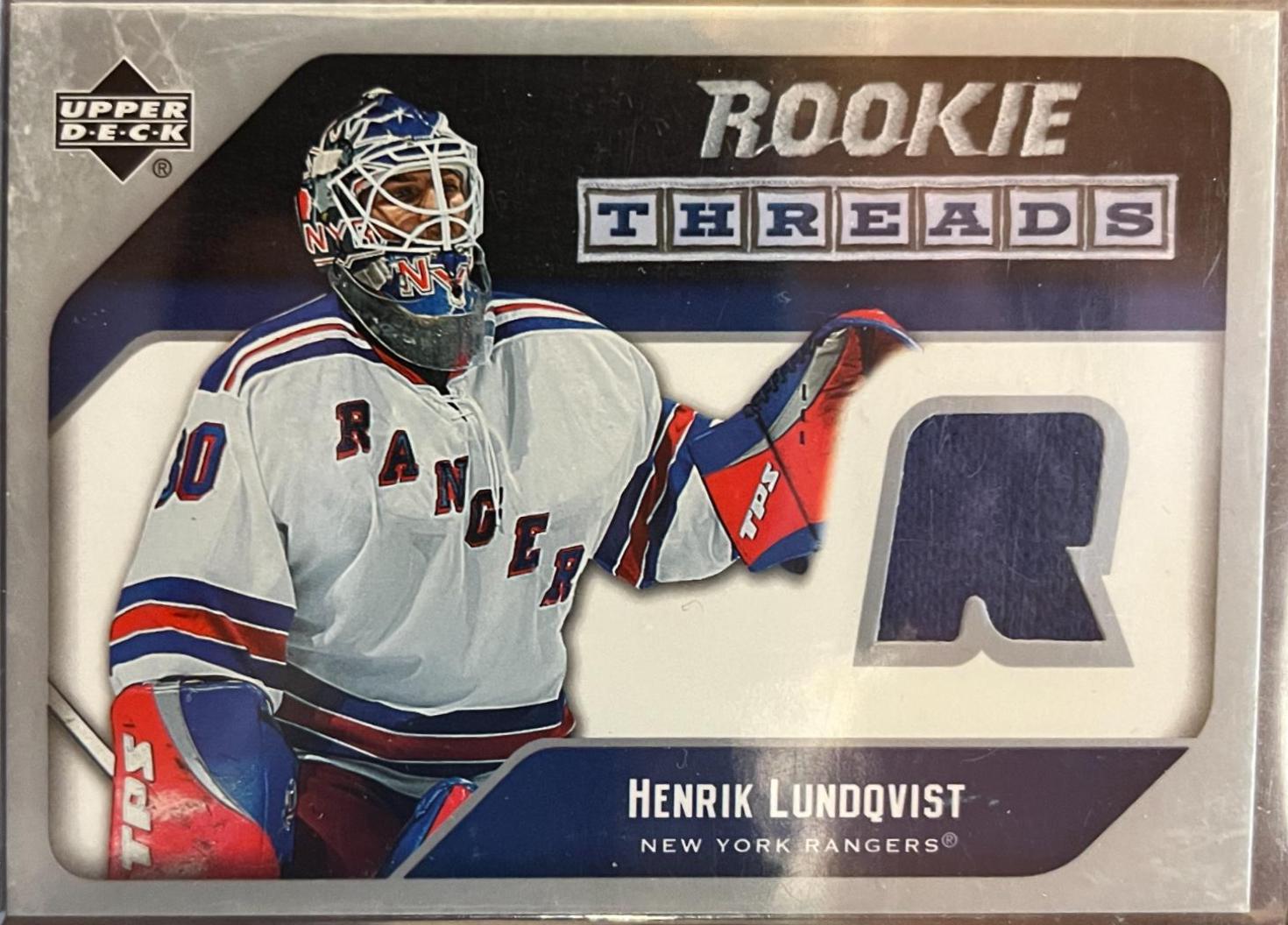 Henrik Lundqvist #RT-HL Hockey Cards 2005 Upper Deck Rookie Threads