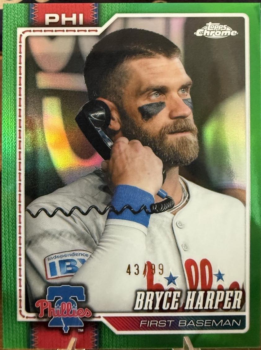 2026 Topps Chrome Bryce Harper [Green Image Variation] #244 card