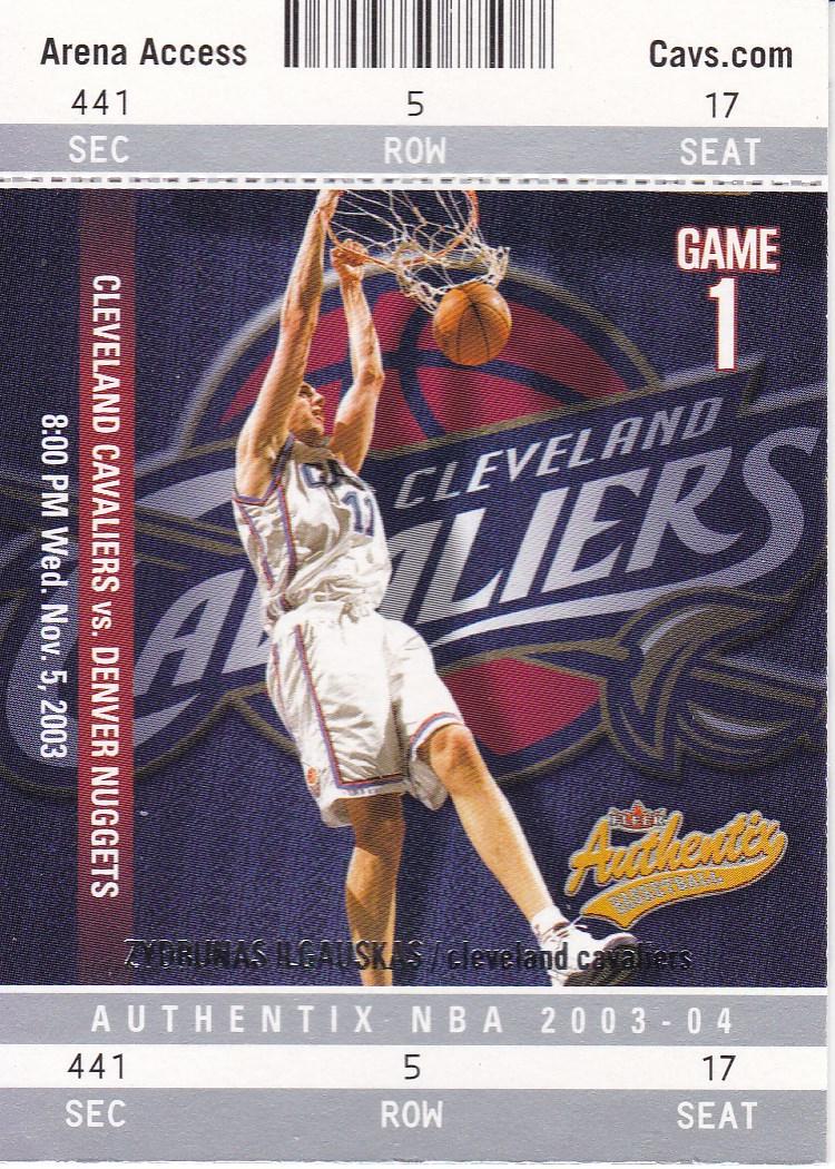 Zydrunas Ilgauskas #15 Basketball Cards 2003 Fleer Authentix