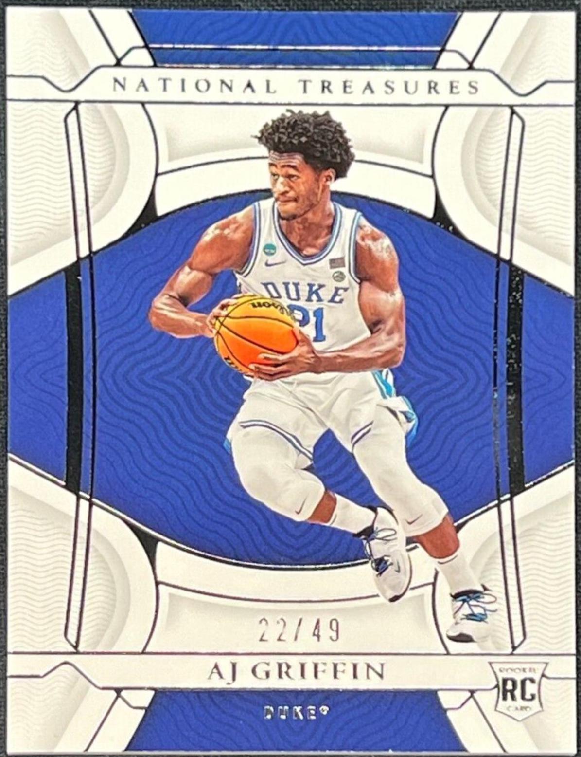 AJ Griffin #9 Basketball Cards 2022 Panini National Treasures Collegiate