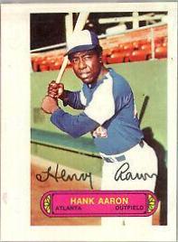 Hank Aaron Baseball Cards 1973 Topps Pin Ups
