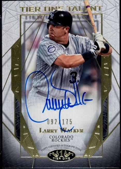 Larry Walker #T1TA-LW Baseball Cards 2022 Topps Tier One Talent Autographs