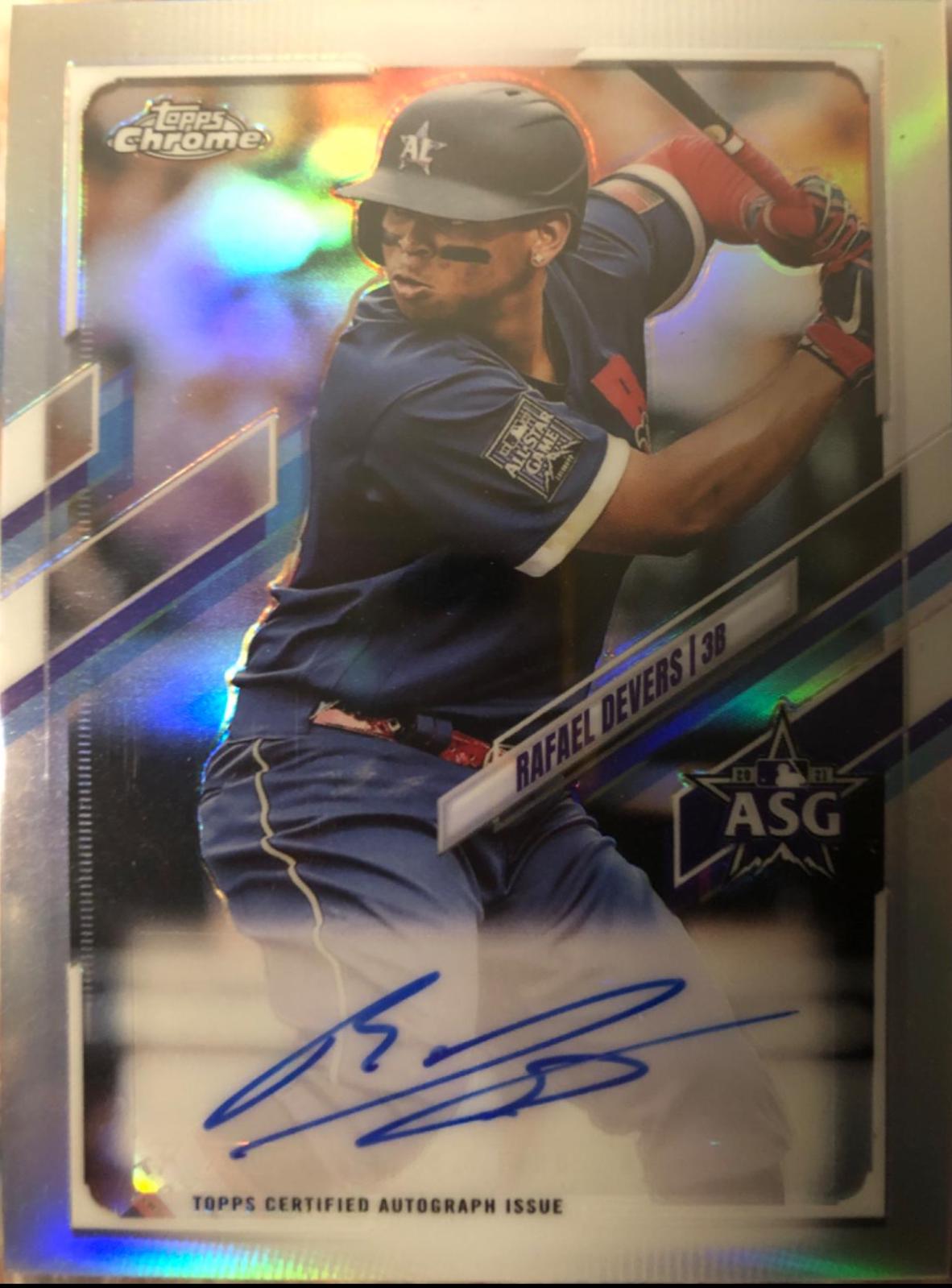 Rafael Devers #ASGA-RD Baseball Cards 2021 Topps Chrome Update All Star Game Autographs