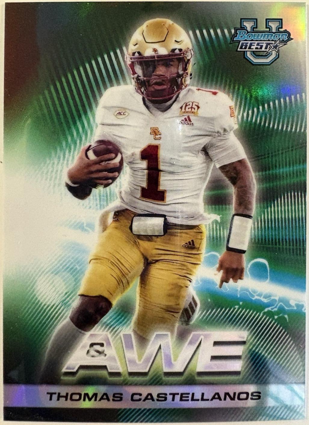Thomas Castellanos #SA-15 Football Cards 2024 Bowman Best University Shock and Awe