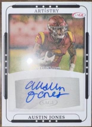 Austin Jones #ART-AJ Football Cards 2023 Sage Artistry Autographs