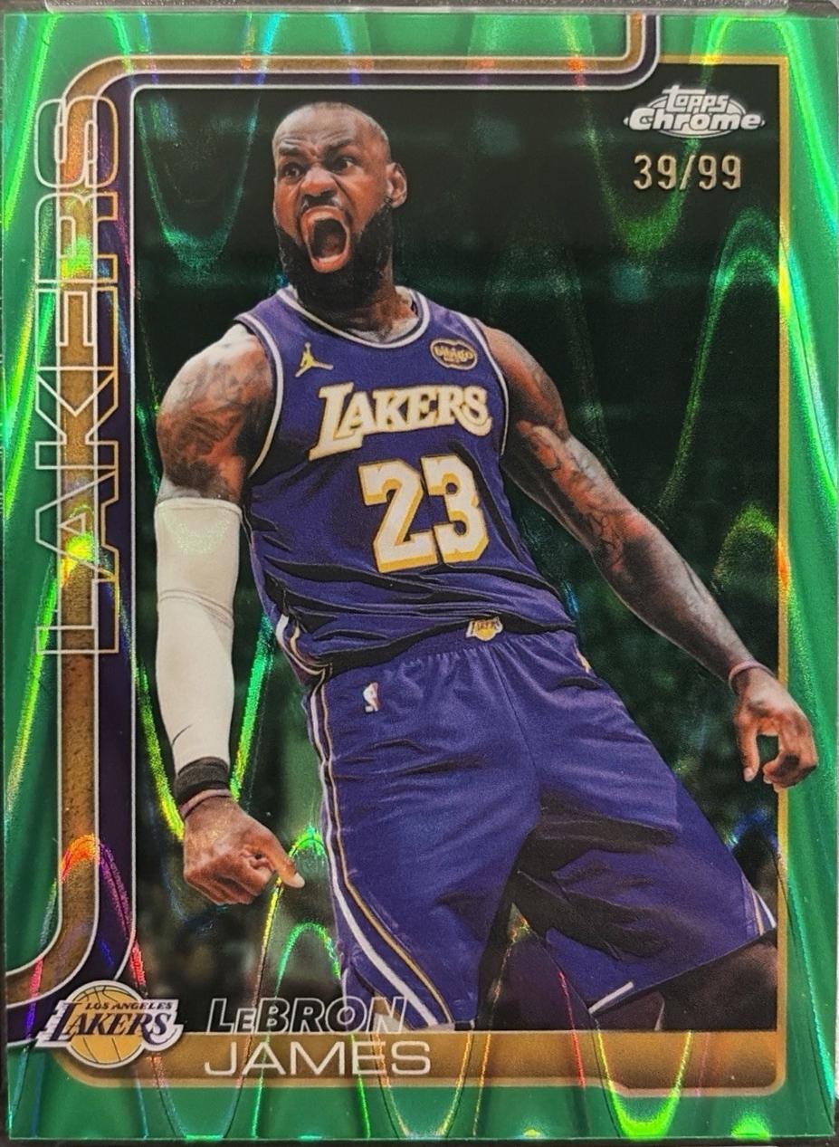 2025 Topps Chrome Update LeBron James [RayWave Green] #1 card