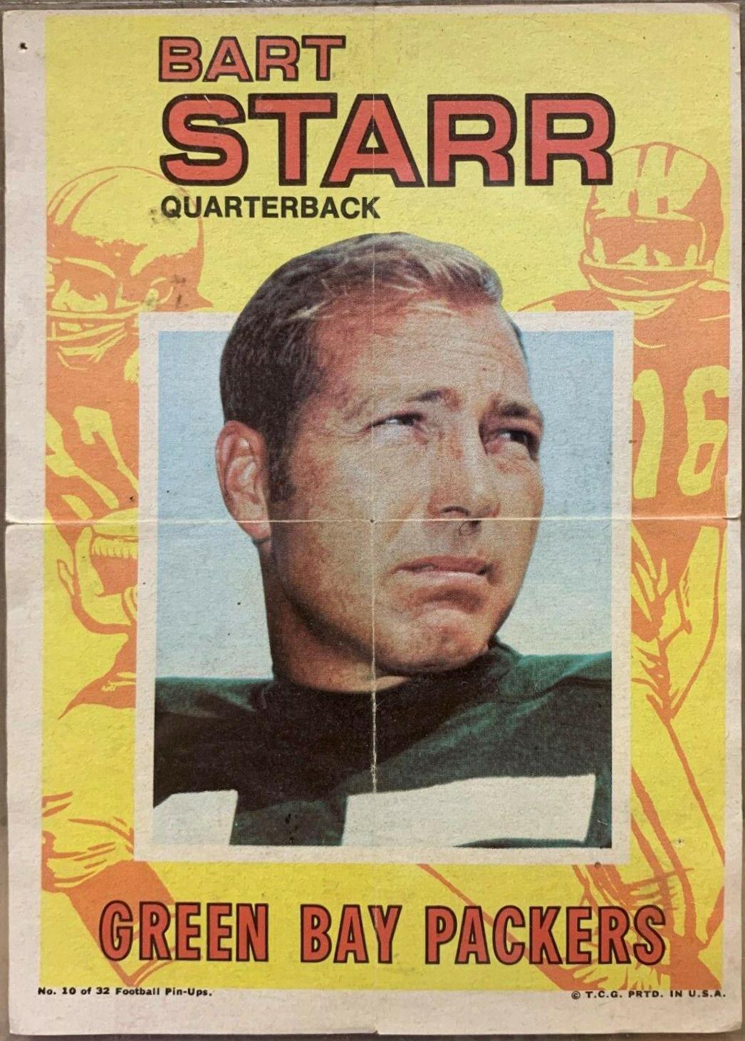 Bart Starr #10 Football Cards 1971 Topps Pin Ups