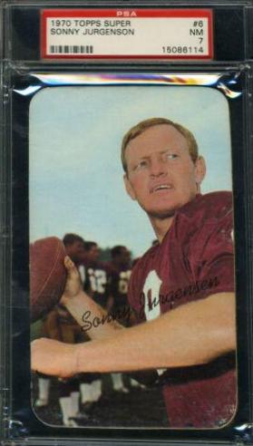 Sonny Jurgenson #6 Football Cards 1970 Topps Super
