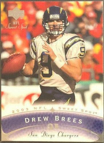 Drew Brees #9 Football Cards 2003 Upper Deck Sweet Spot