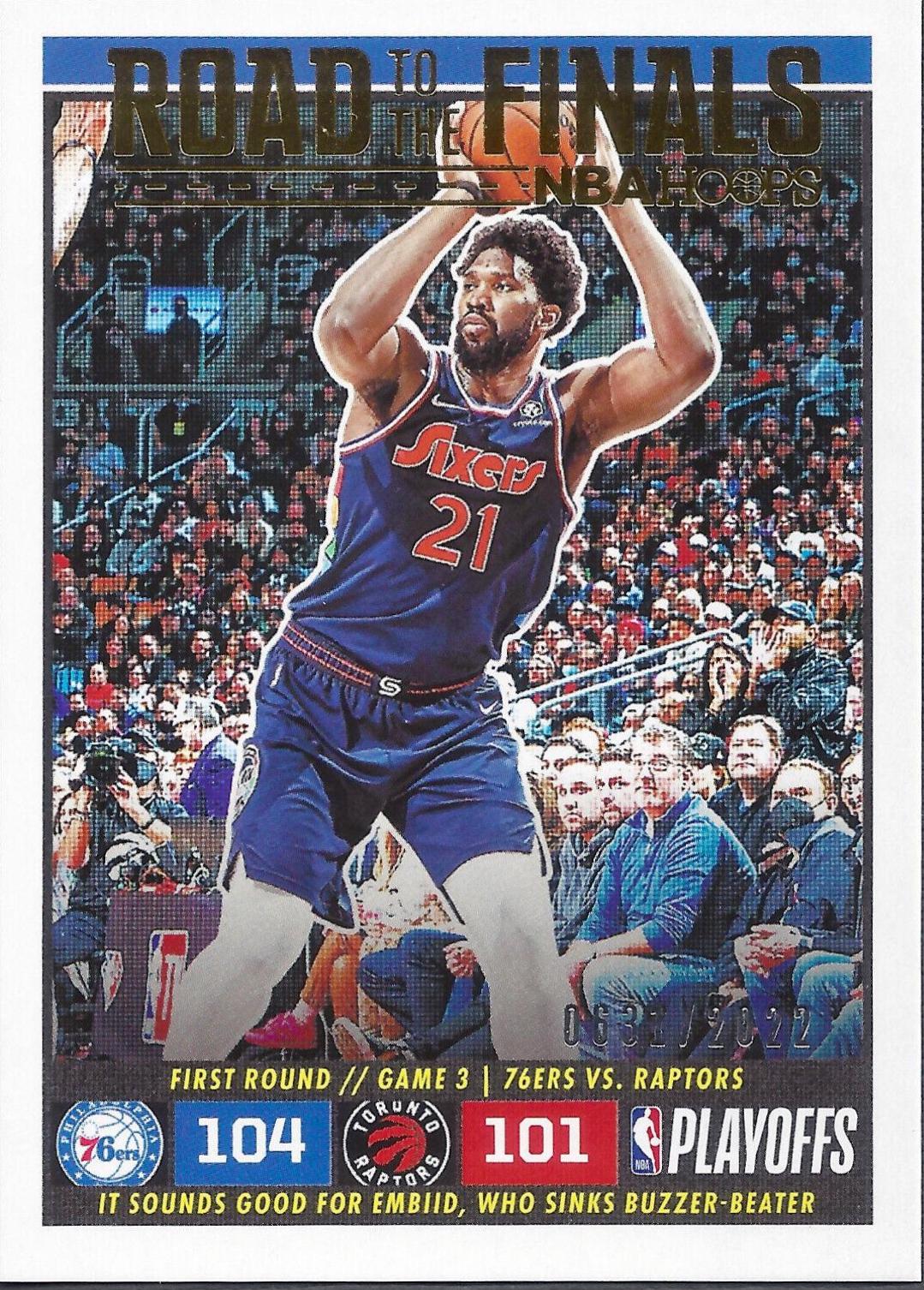 Joel Embiid #16 Basketball Cards 2022 Panini Hoops Road to the Finals