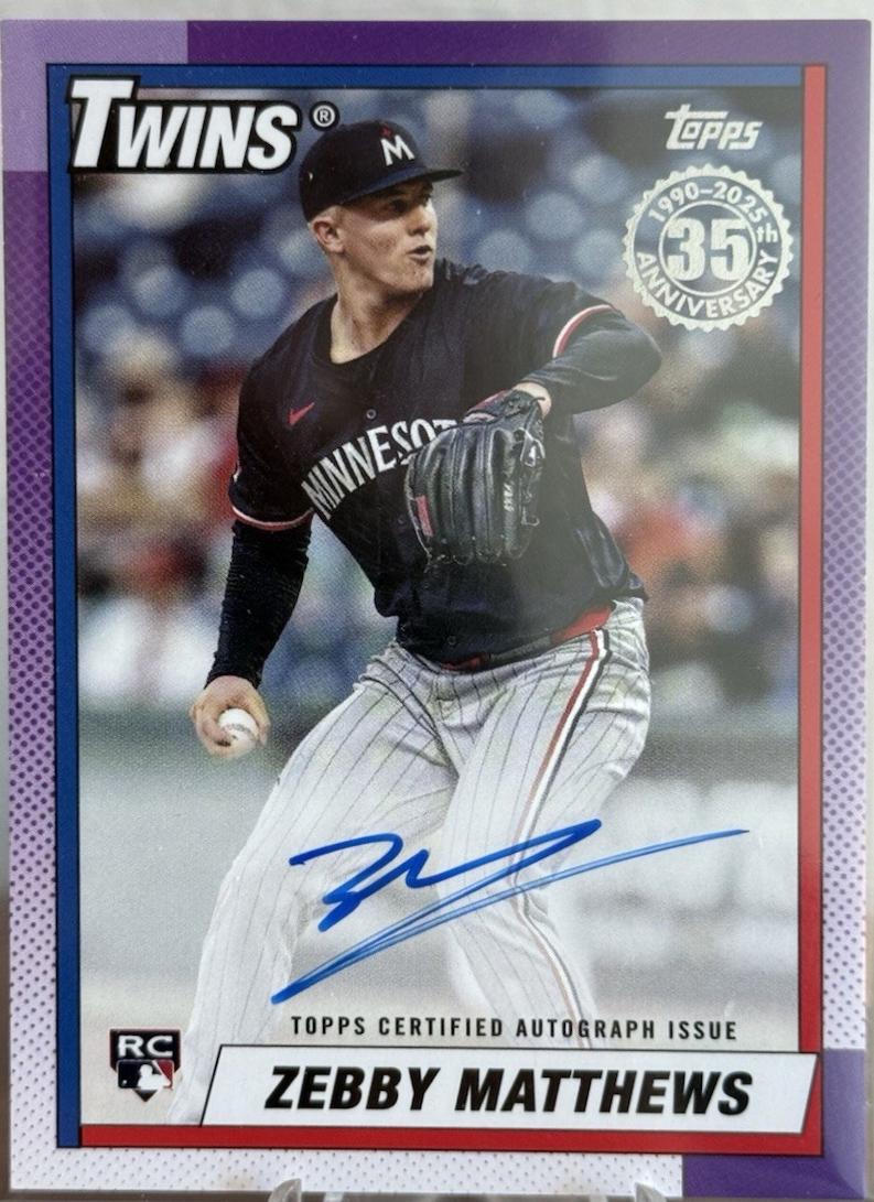 Zebby Matthews #90B2-ZM 2025 Topps 1990 Autograph Baseball