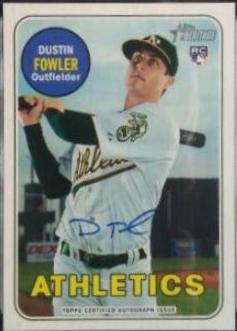Dustin Fowler #DF Baseball Cards 2018 Topps Heritage Real One Autographs