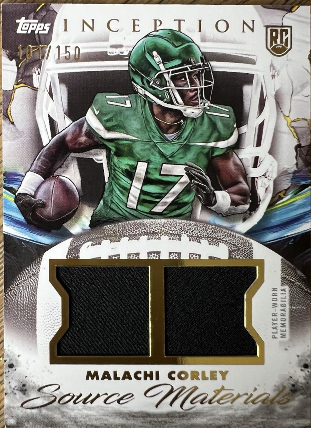 Malachi Corley #SM-MC Football Cards 2024 Topps Inception Source Materials