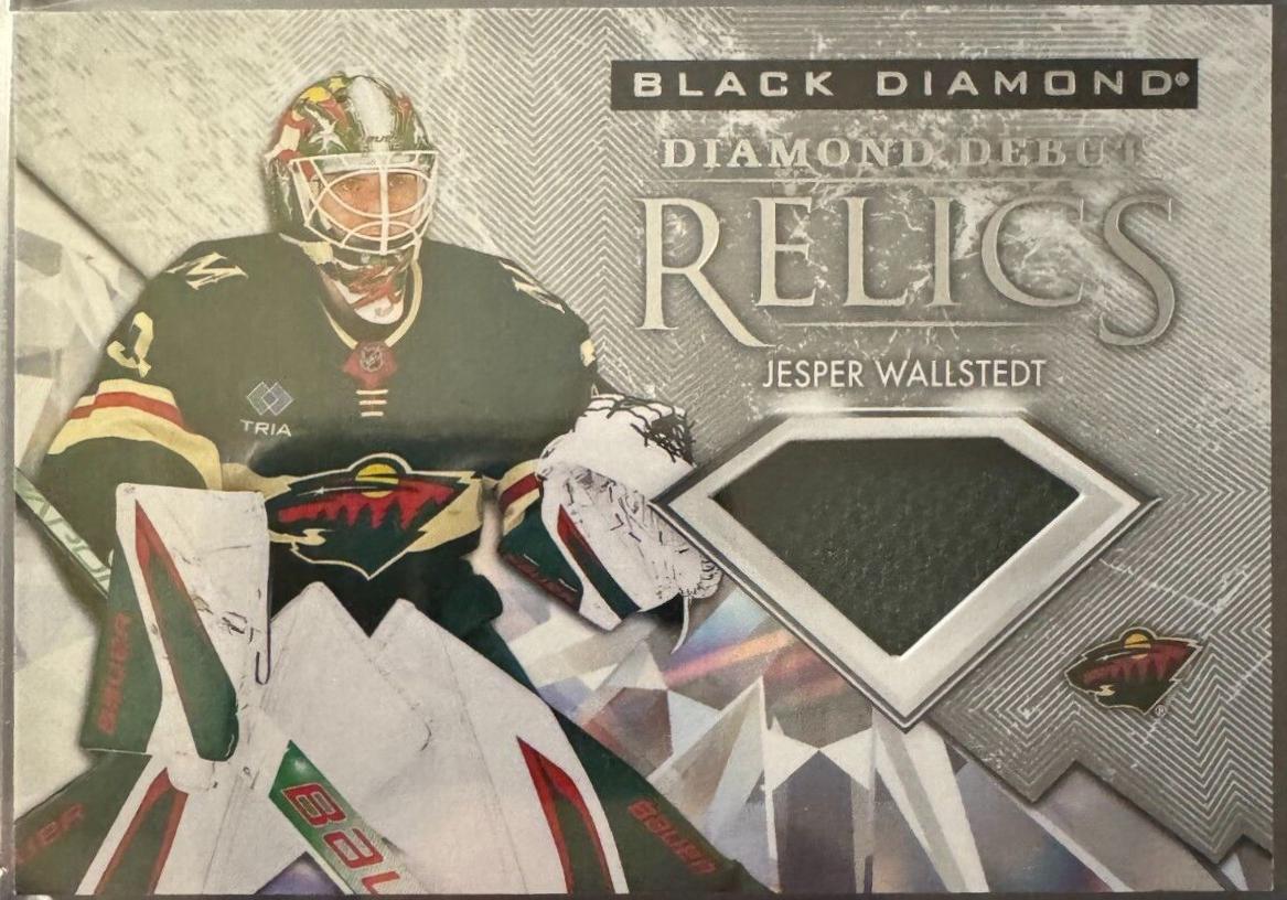 Jesper Wallstedt #DD-JW Hockey Cards 2024 Upper Deck Black Diamond Debut Relics Jersey
