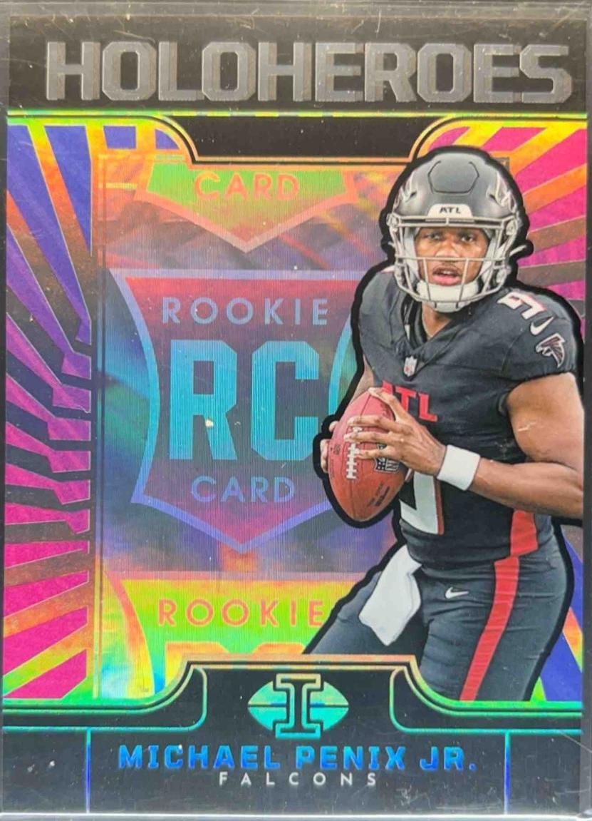 Michael Penix Jr. #5 Football Cards 2024 Panini Illusions HoloHeroes Rookie