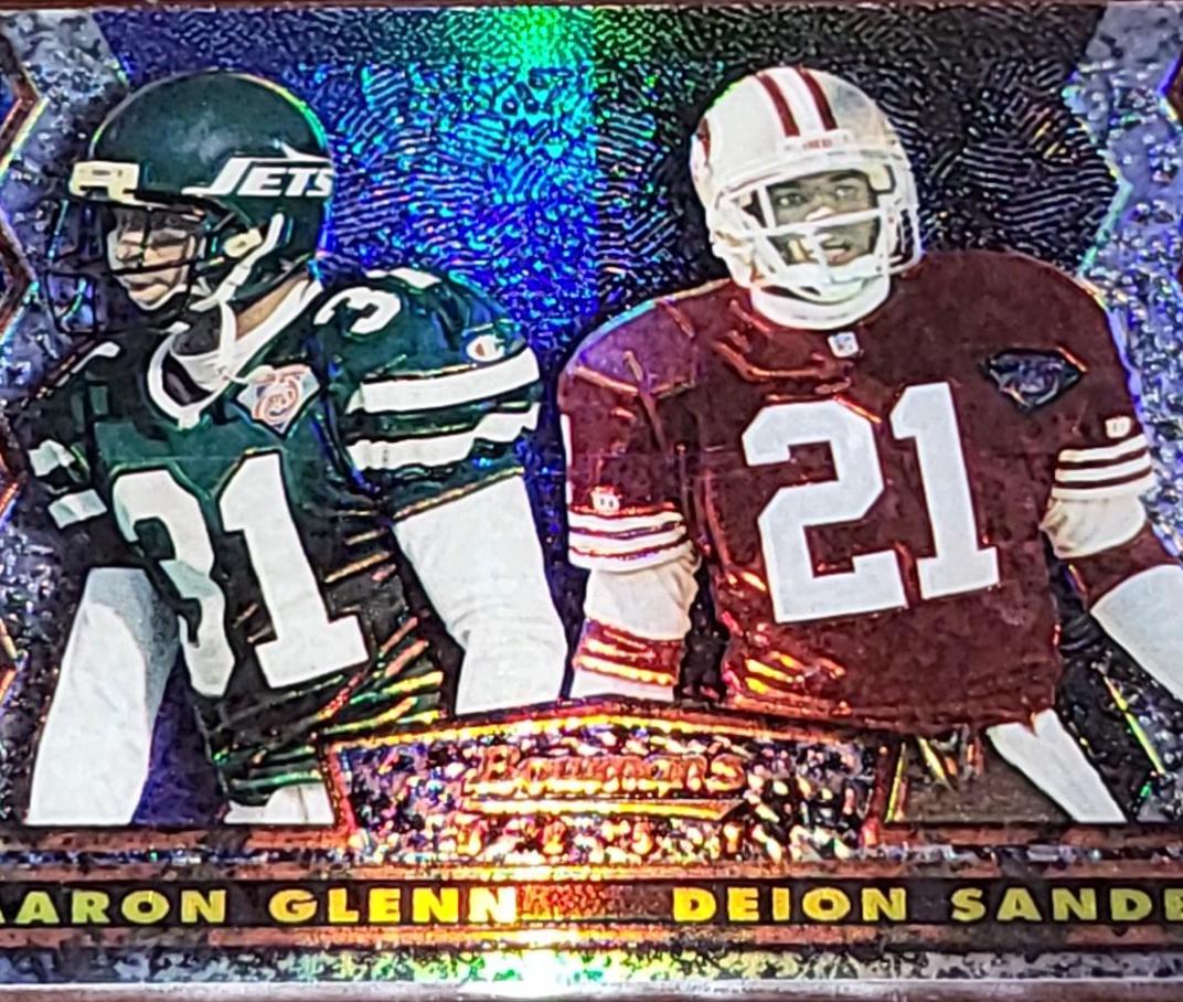 Aaron Glenn Deion Sanders refractor #18 Football Cards 1994 Bowman's Best