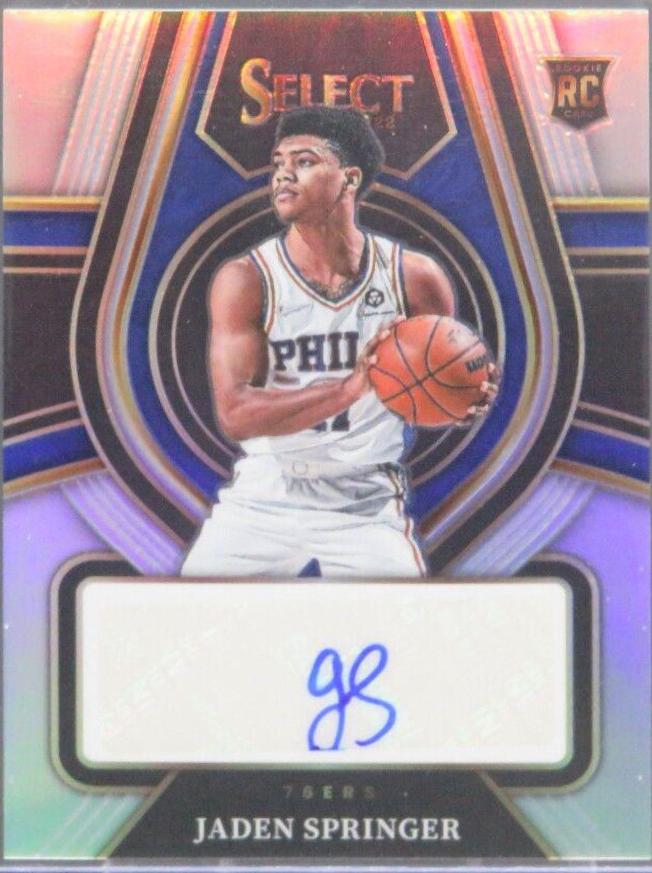 Jaden Springer #RS-JSP 2021-22 Panini Select Basketball Rookie Signatures