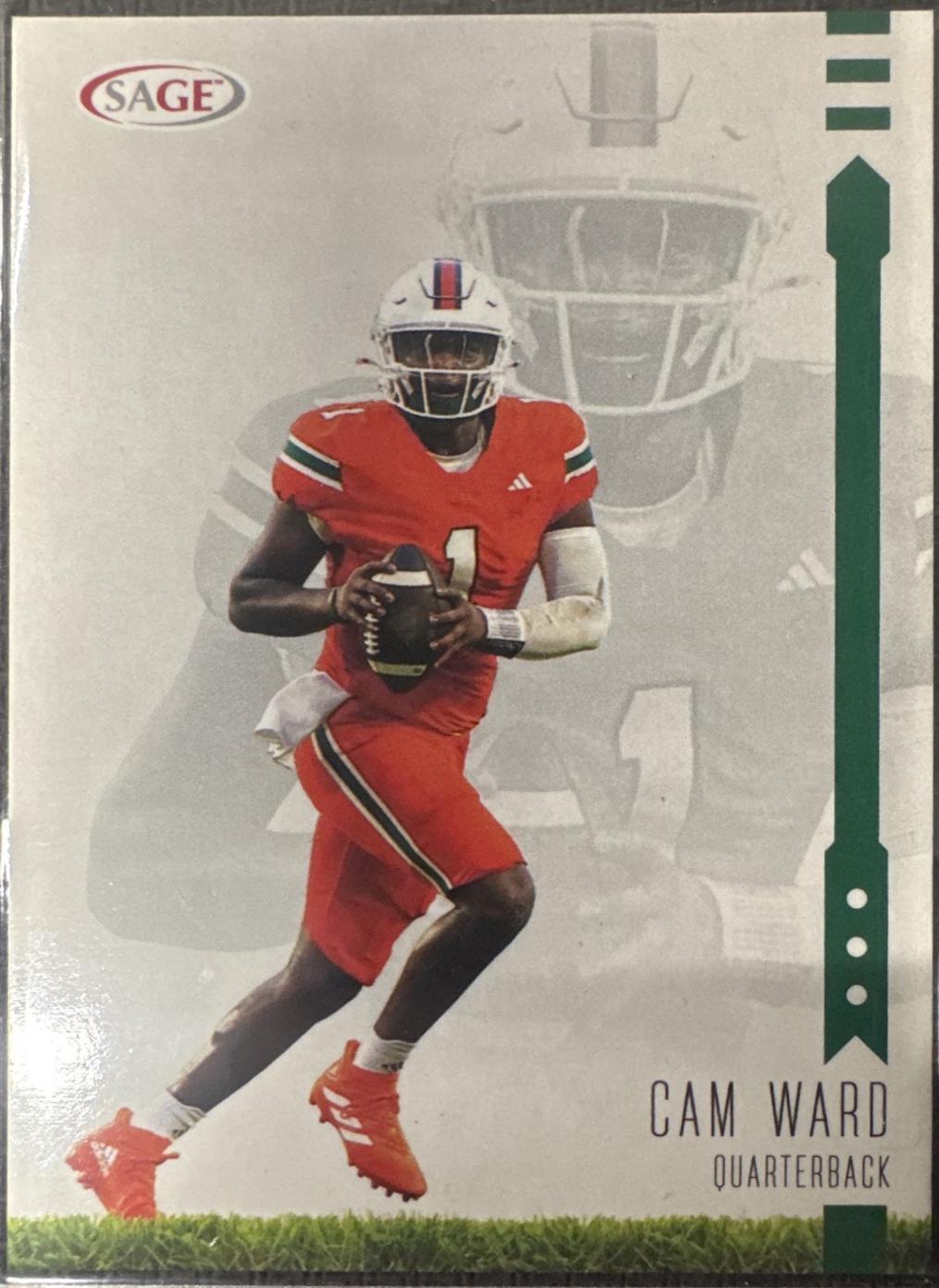Cameron Ward #1 Football Cards 2025 Sage Hit