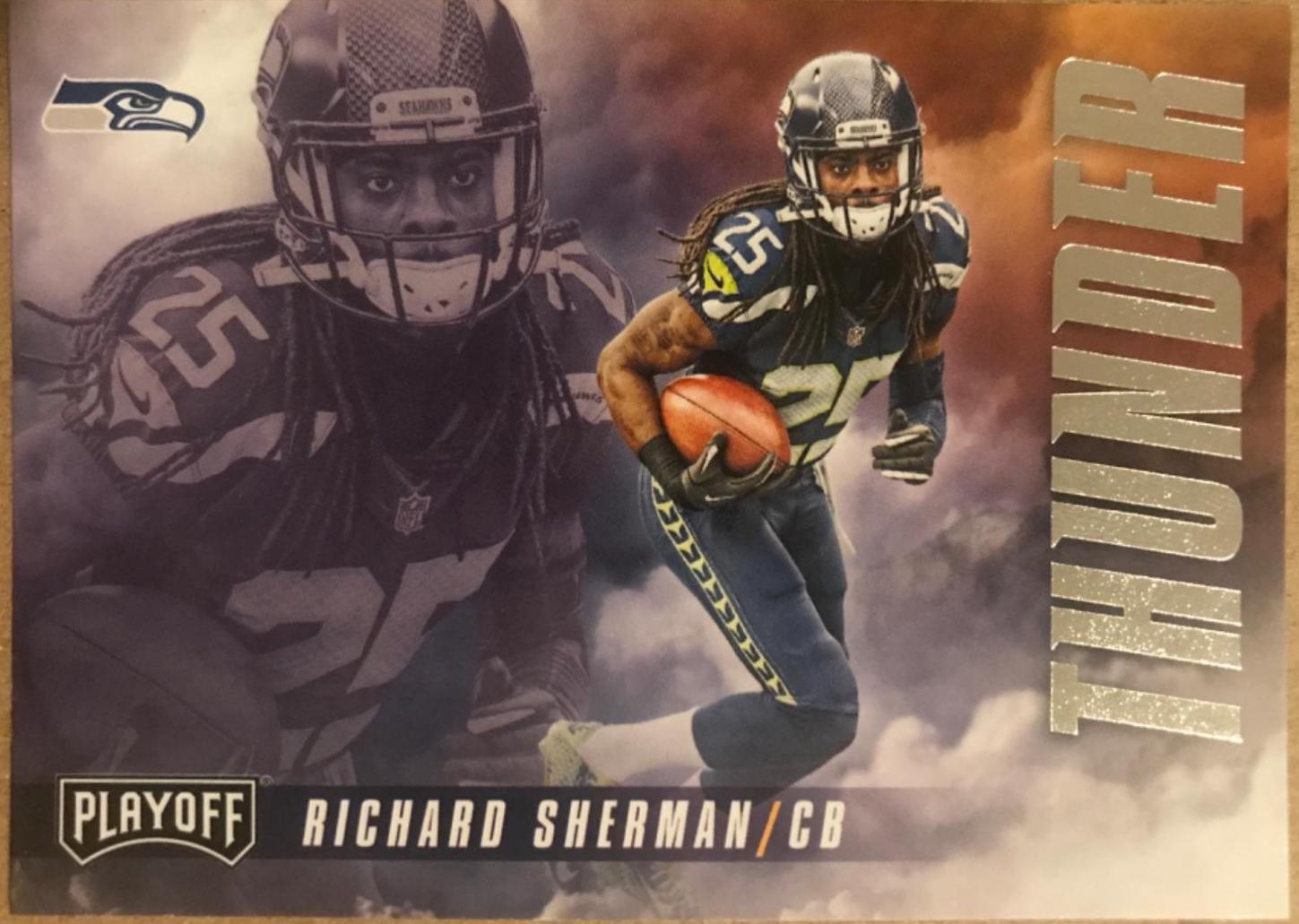Richard Sherman, Earl Thomas III #TL-ST Football Cards 2016 Panini Playoff Thunder and Lightning