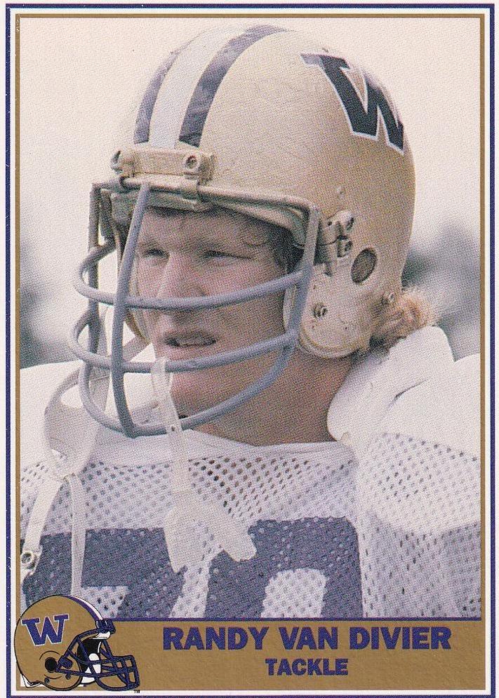 Randy Van Divier #46 Football Cards 1992 Pacific Washington Greats