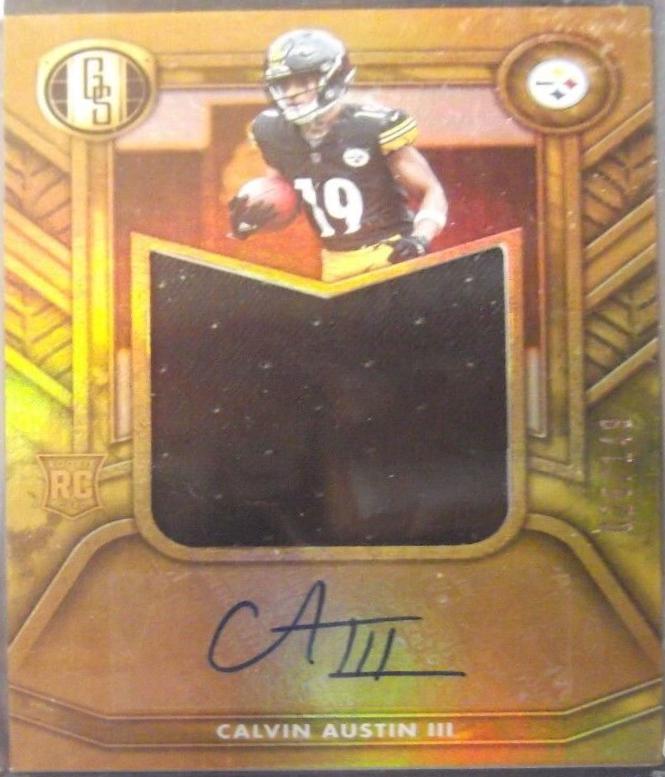 Calvin Austin III #RAJ-CAU Football Cards 2022 Panini Gold Standard Rookie Jersey Autographs Jumbo