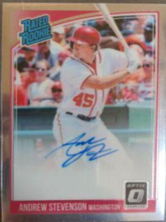 Andrew Stevenson #RRS-AS Baseball Cards 2018 Panini Donruss Optic Rated Rookie Signatures
