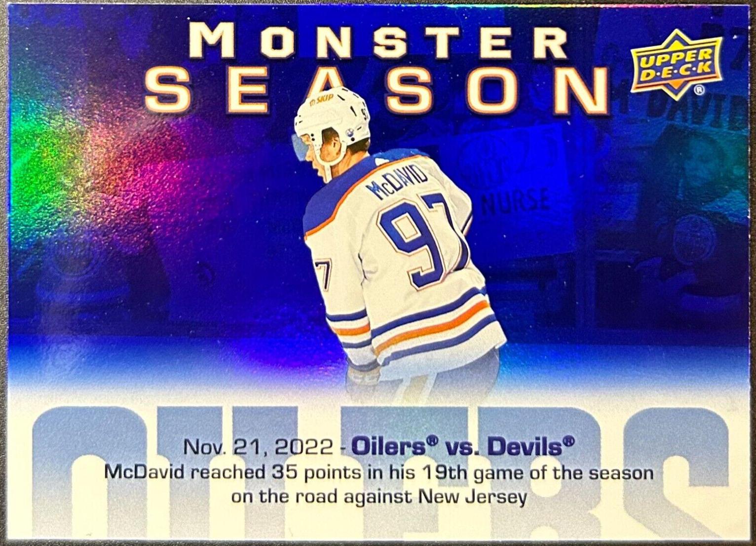 Connor McDavid #MS-19 Hockey Cards 2023 Upper Deck Monster Season