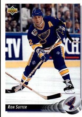 Ron Sutter #184 Hockey Cards 1992 Upper Deck