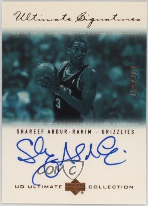 Shareef Abdur-Rahim #SA-B 2000 Upper Deck Ultimate Collection Signatures Basketball