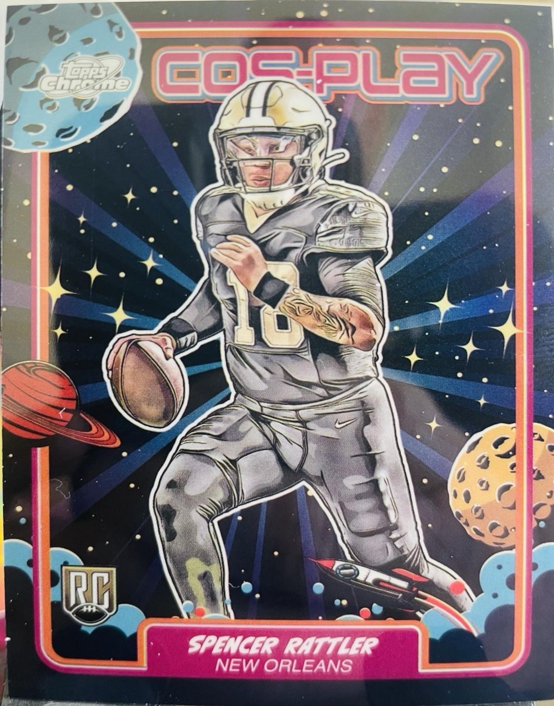 Spencer Rattler #CP-4 Football Cards 2024 Topps Cosmic Chrome Cos-Play