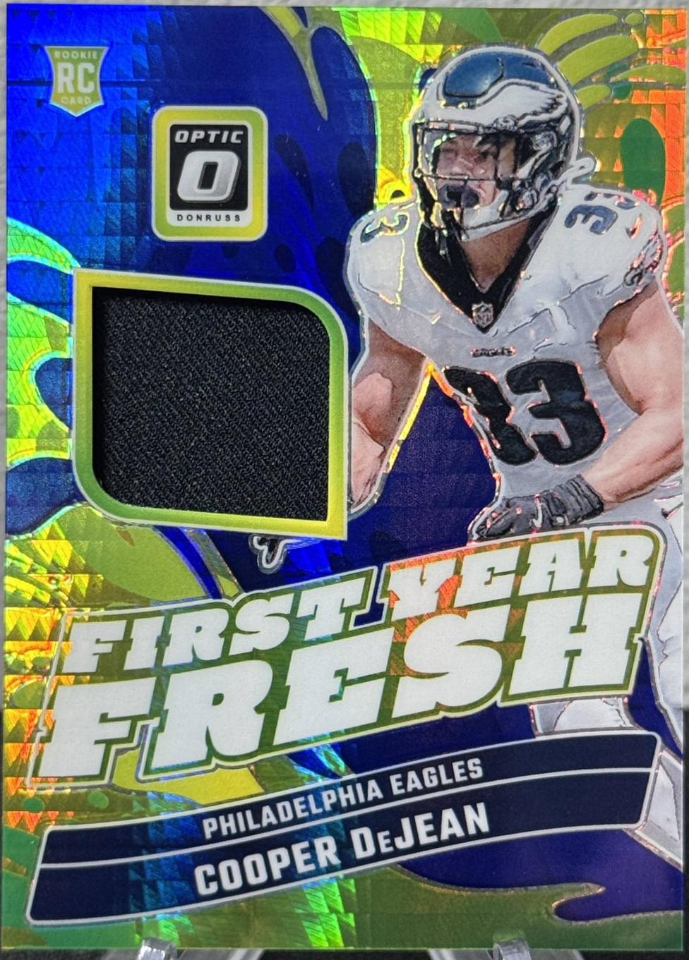 Cooper DeJean #32 Football Cards 2024 Panini Donruss Optic First Year Fresh Blue Hyper