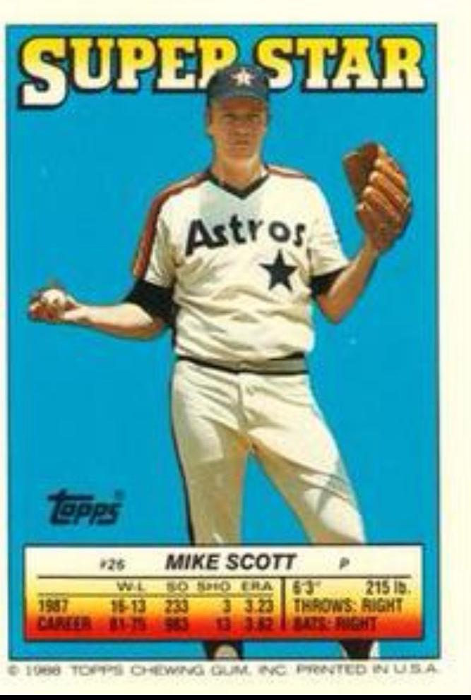 Mike Scott #26 1988 Topps Stickercard Baseball