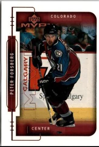 Peter Forsberg #52 Hockey Cards 1999 Upper Deck MVP