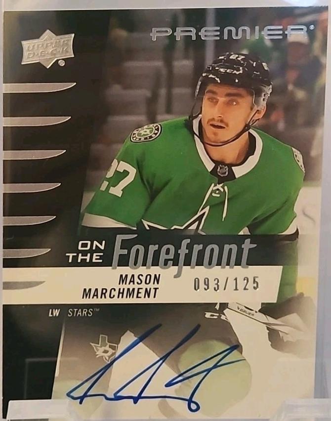 Mason Marchment #OFA-MA Hockey Cards 2023 Upper Deck Premier On the Forefront Auto