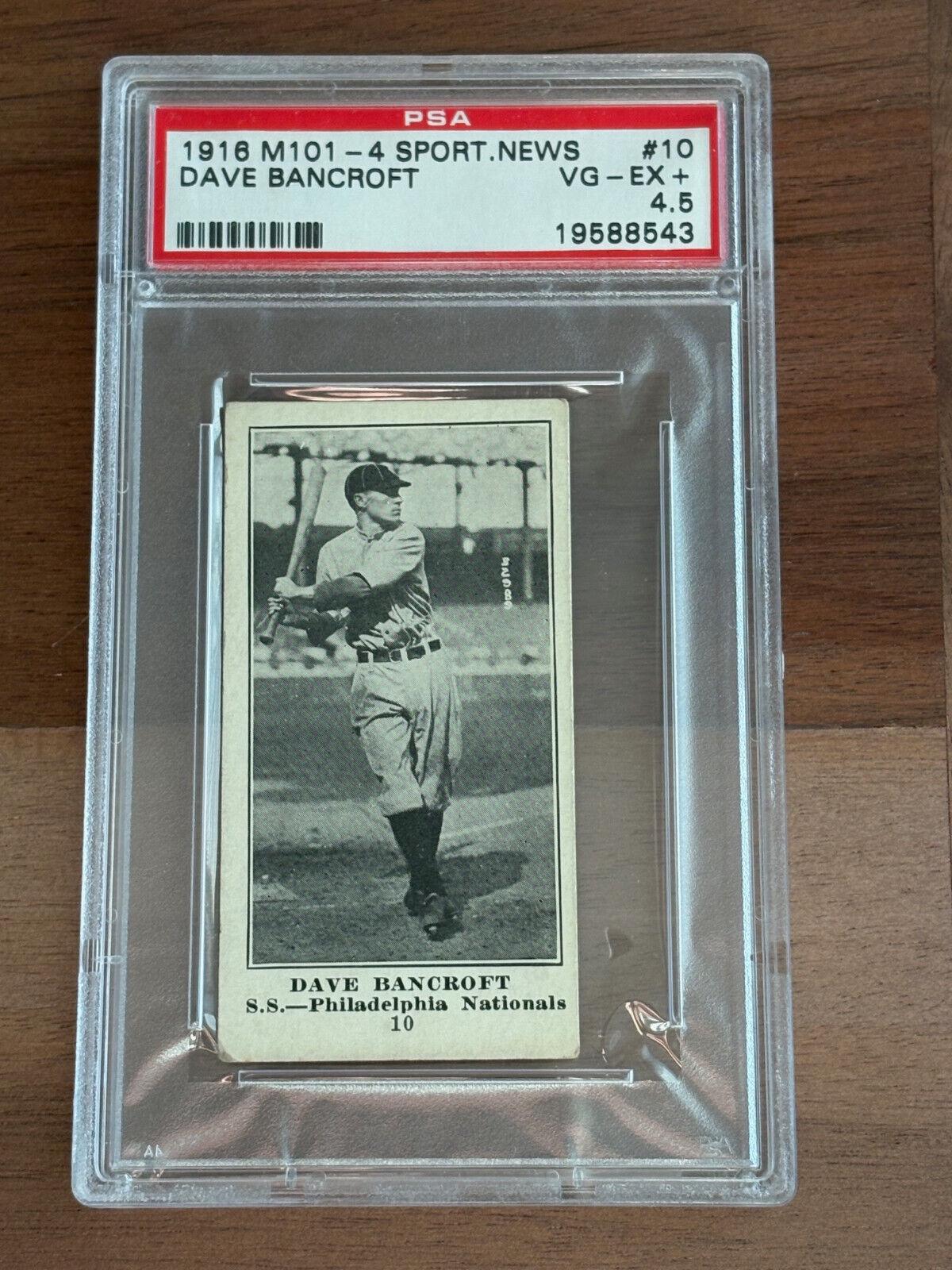 Dave Bancroft #10 Baseball Cards 1916 M101 4 Sporting News
