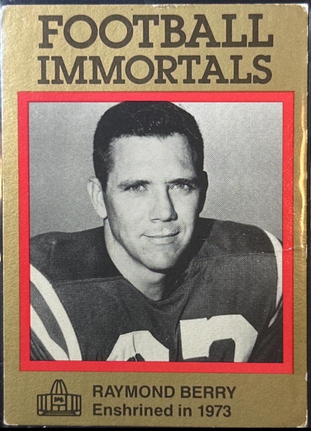 Raymond Berry #12 Football Cards 1985 Football Immortals