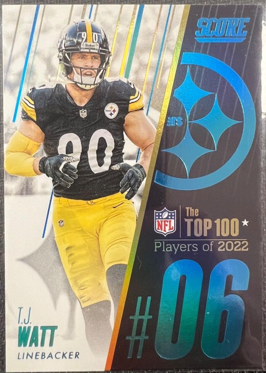 T. J. Watt #6 Football Cards 2023 Panini Score Top 100
