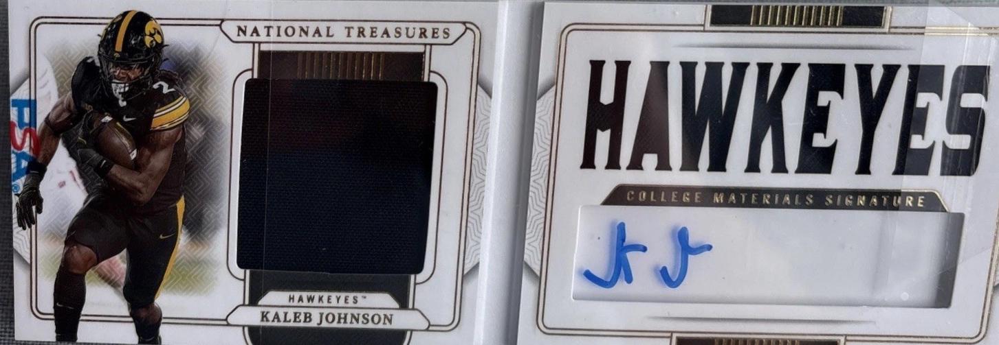 Kaleb Johnson #9 2025 Panini National Treasures Collegiate Materials Signature Booklet Football