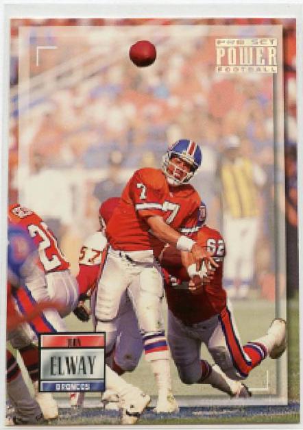 John Elway #7 Football Cards 1993 Pro Set Power