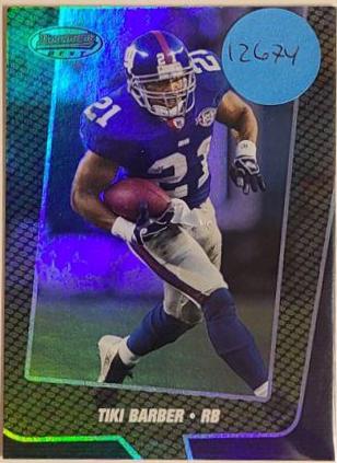 Tiki Barber #1 Football Cards 2005 Bowman's Best