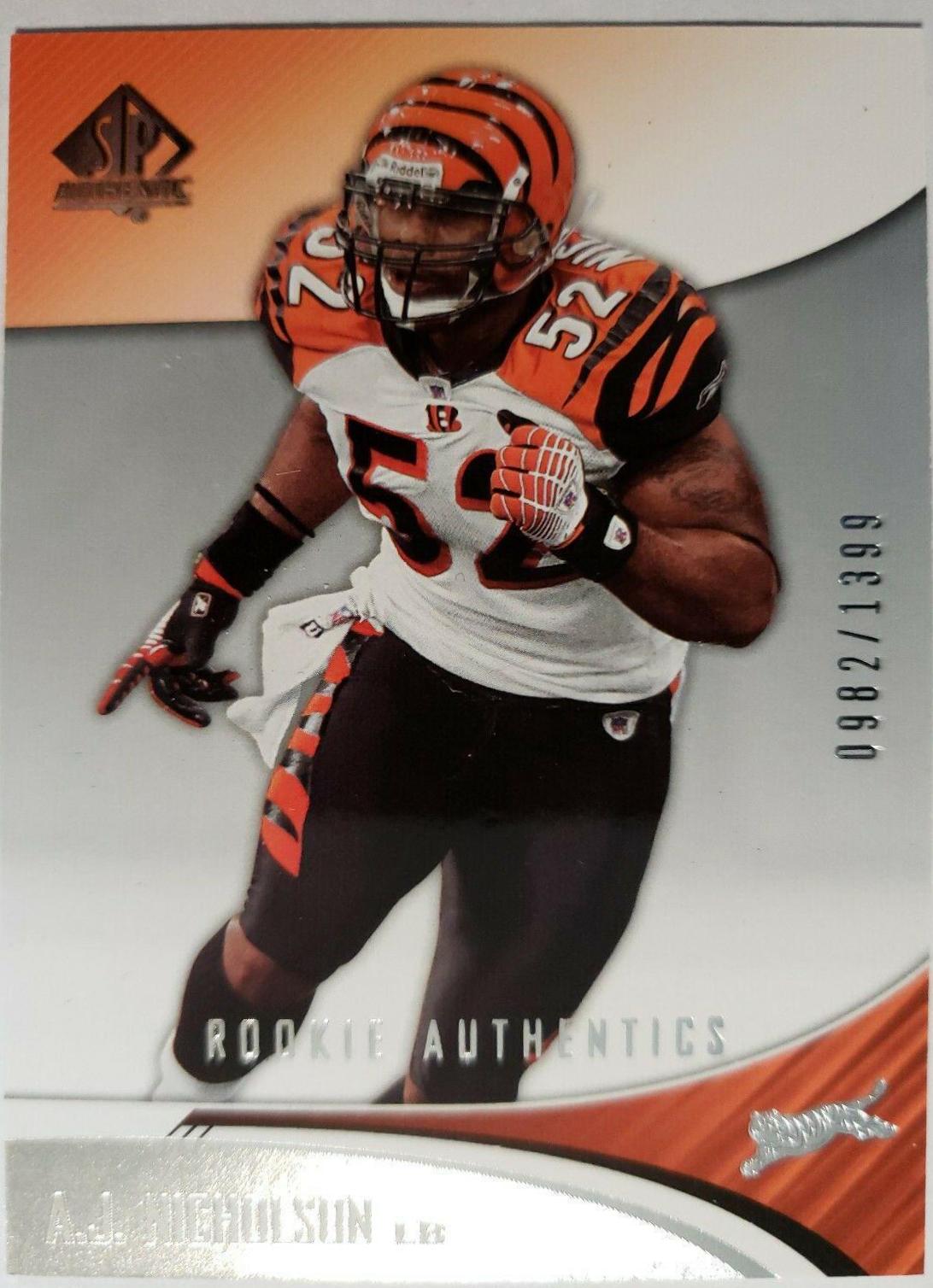 A.J. Nicholson #121 Football Cards 2006 SP Authentic