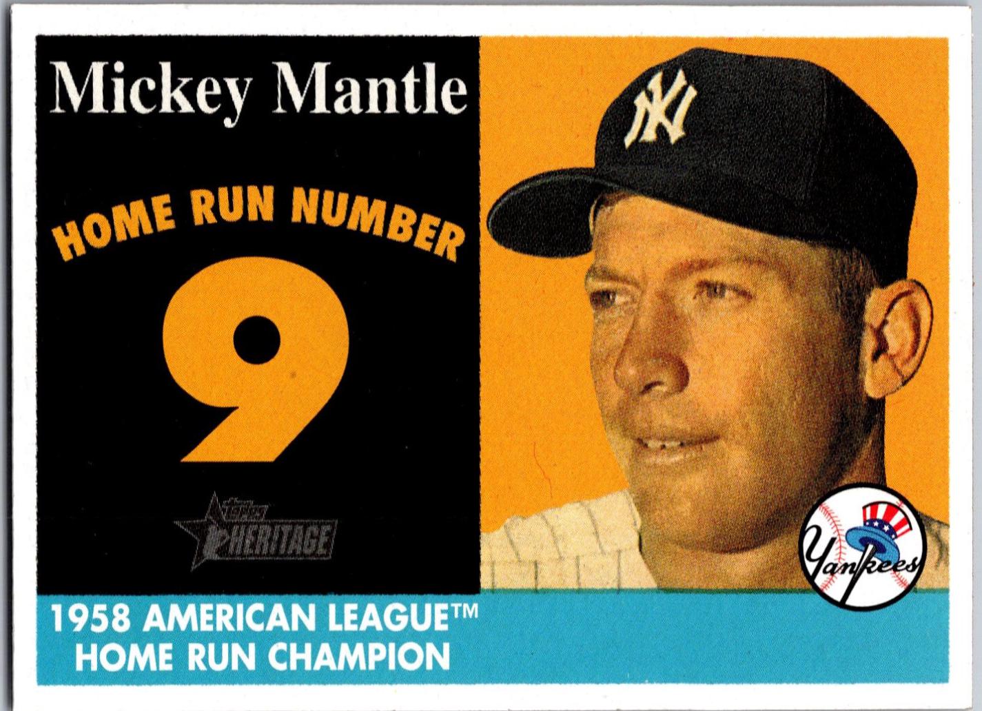 Mickey Mantle #MHRC6 Baseball Cards 2007 Topps Heritage 1958 Home Run Champion