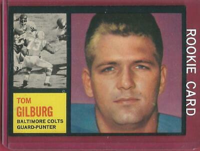 Tom Gilburg #7 Football Cards 1962 Topps